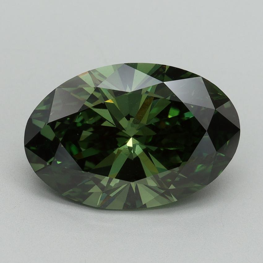 5.15 Ct. Fancy Vivid Green Oval Lab Grown Diamond