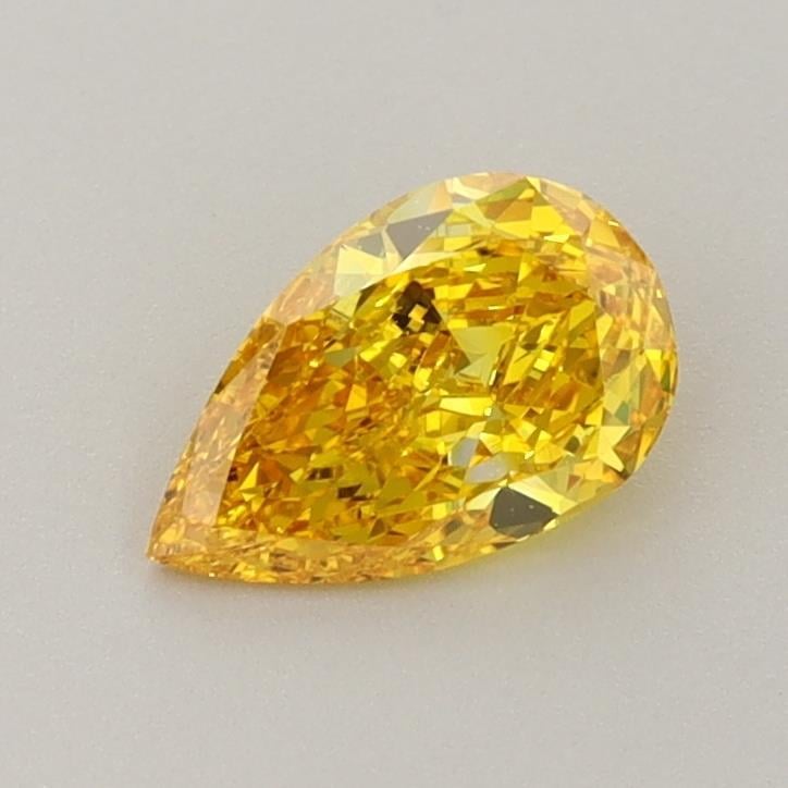0.62 Ct. Fancy Vivid Yellow Pear Lab Grown Diamond