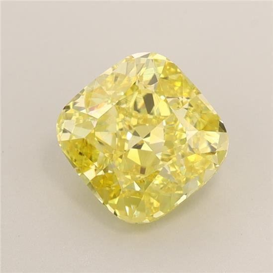 2.00 Ct. Fancy Vivid Yellow Cushion Lab Grown Diamond