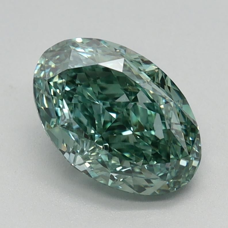 1.25 Ct. Fancy Vivid Bluish Green Oval Lab Grown Diamond