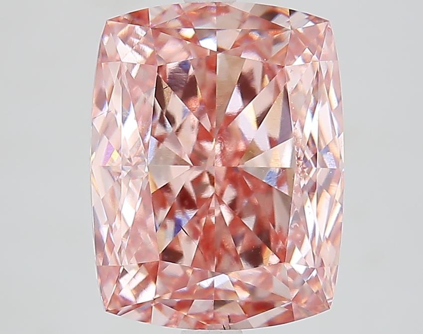 6.06 Ct. Fancy Vivid Pink Cushion Lab Grown Diamond