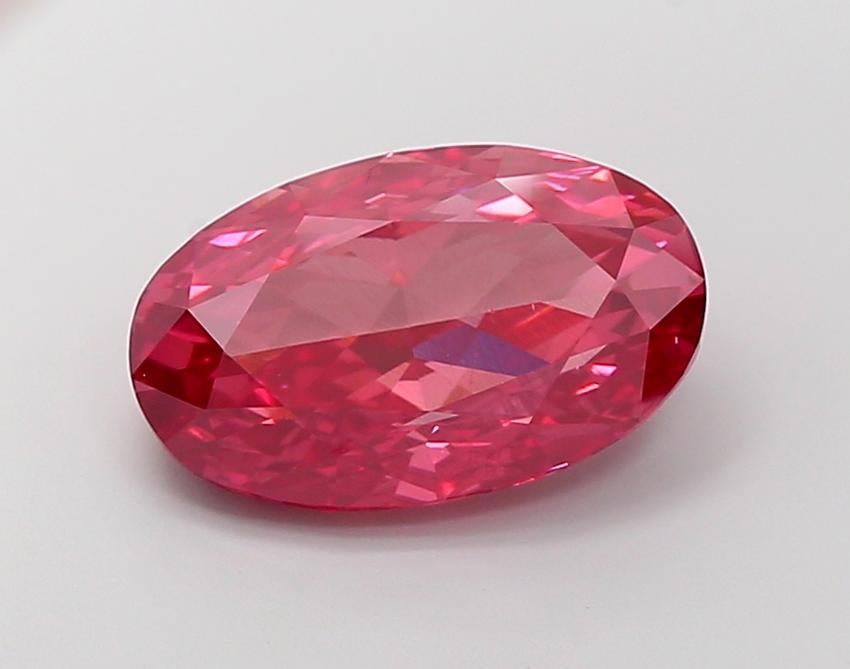 7.48 Ct. Fancy Vivid Red Oval Lab Grown Diamond