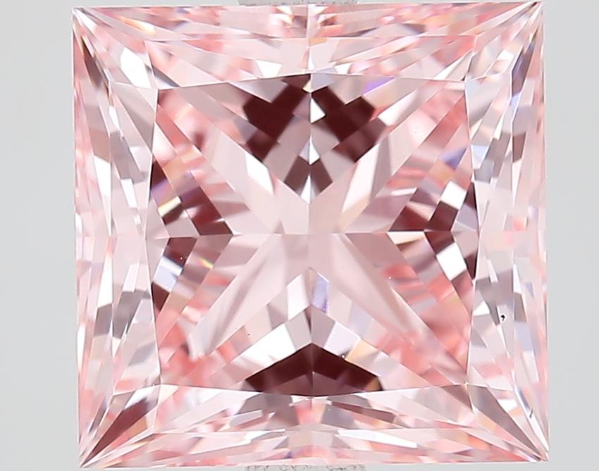 3.66 Ct. Fancy Vivid Pink Princess Lab Grown Diamond