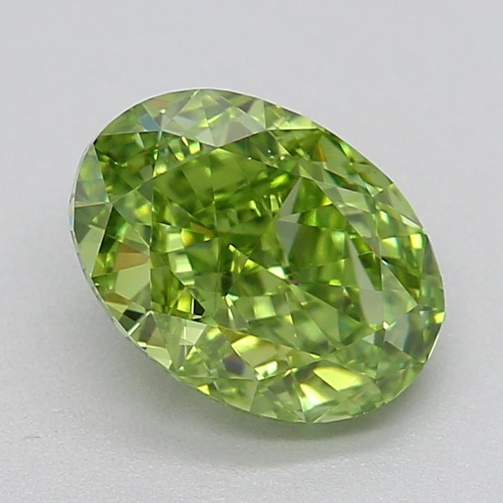 1.06 Ct. Fancy Vivid Green Oval Lab Grown Diamond