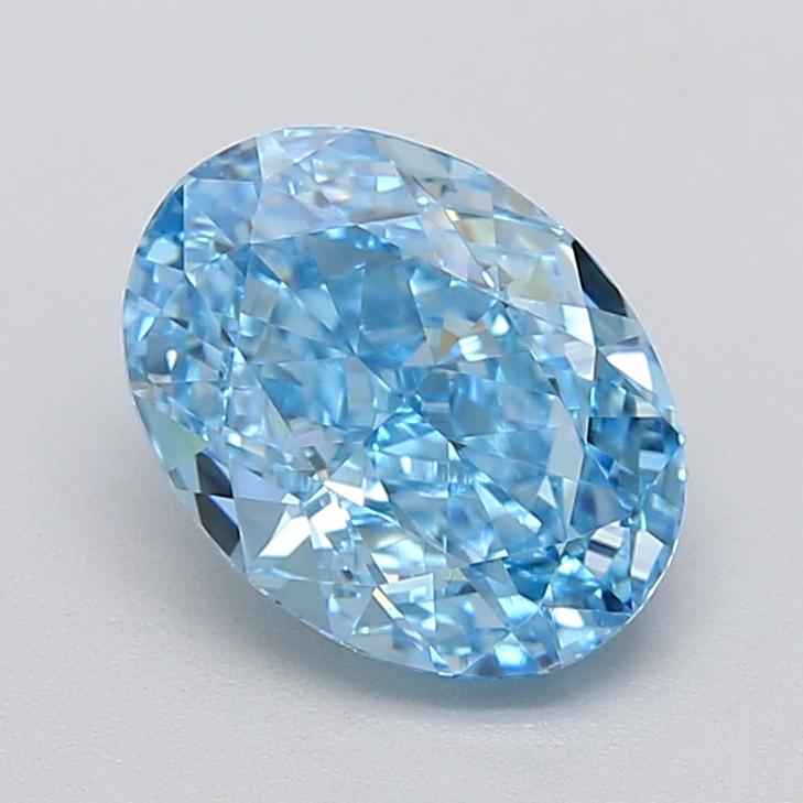 1.39 Ct. Fancy Vivid  Blue Oval Lab Grown Diamond