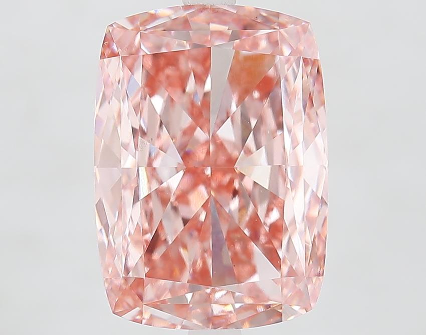 7.63 Ct. Fancy Vivid Pink Cushion Lab Grown Diamond
