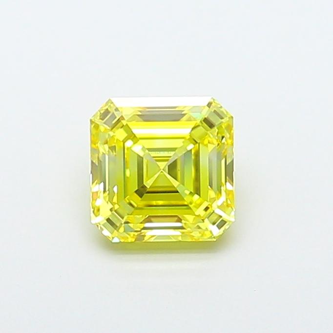 1.12 Ct. Fancy Vivid Yellow Asscher Lab Grown Diamond