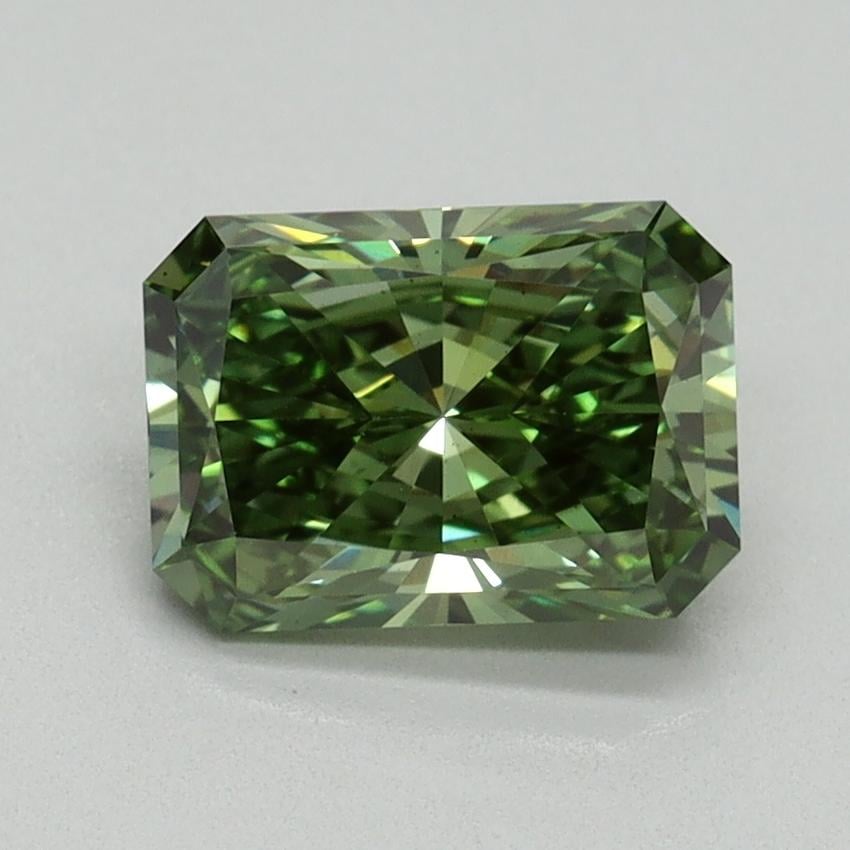 1.53 Ct. Fancy Vivid Green Radiant Lab Grown Diamond