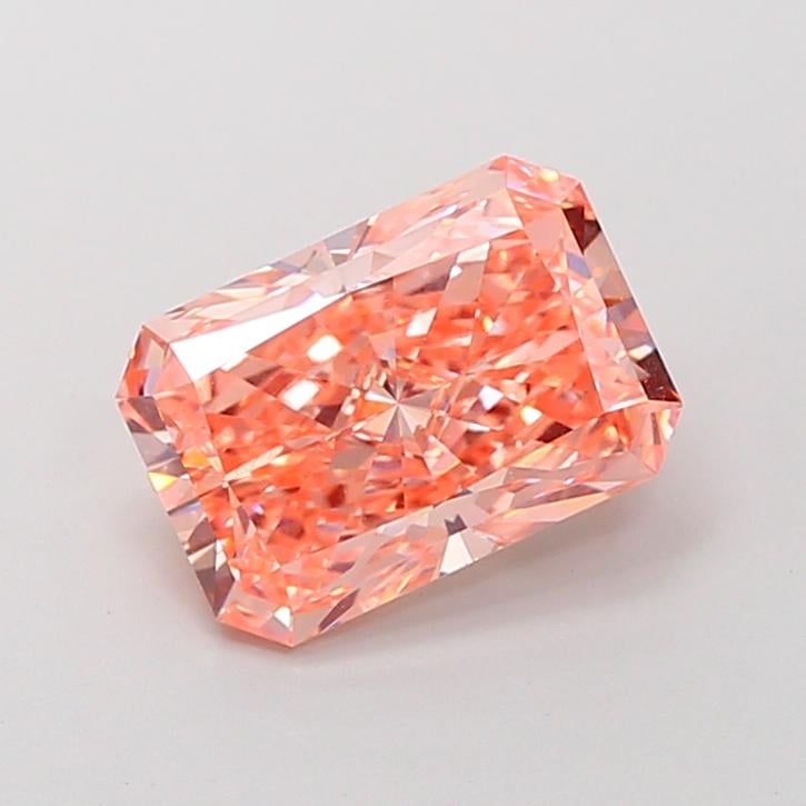 3.57 Ct. Fancy Vivid Orangy Pink Radiant Lab Grown Diamond