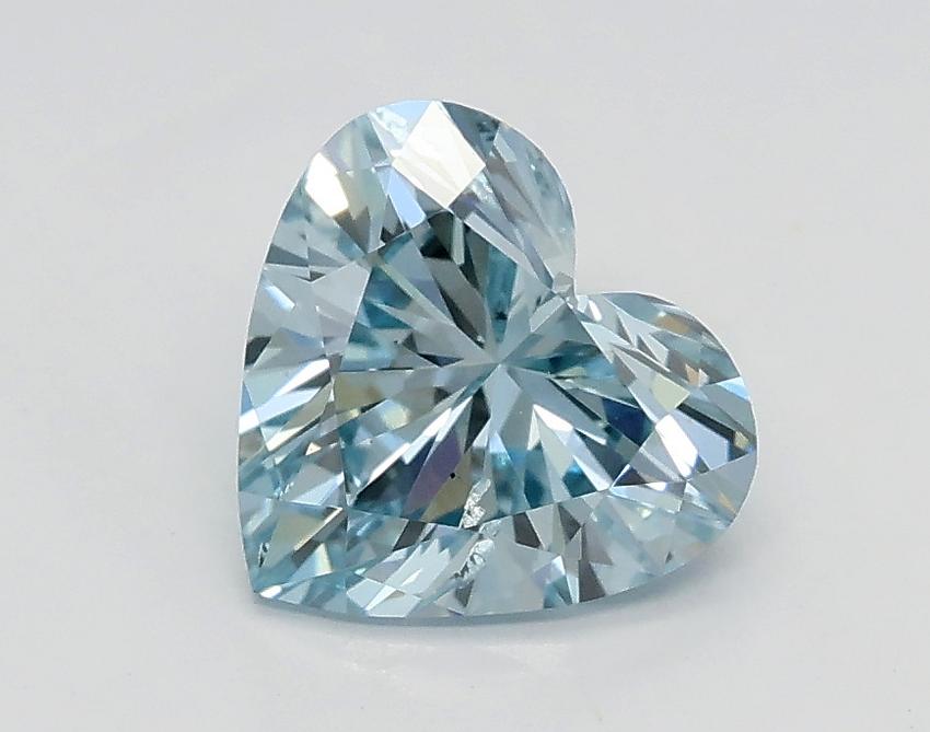 1.01 Ct. Fancy Intense Greenish Blue Heart Lab Grown Diamond