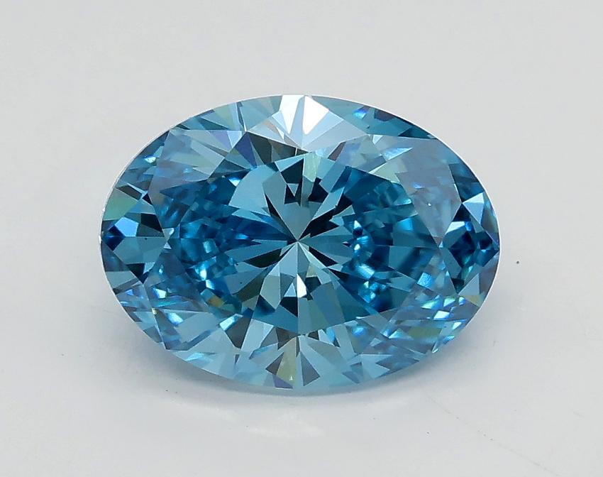 1.70 Ct. Fancy Vivid Blue Oval Lab Grown Diamond