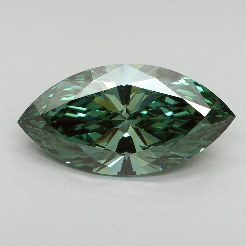 3.15 Ct. Fancy Vivid Pacific Green Marquise Lab Grown Diamond