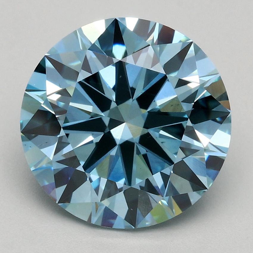 3.07 Ct. Fancy Intense Blue Round Lab Grown Diamond