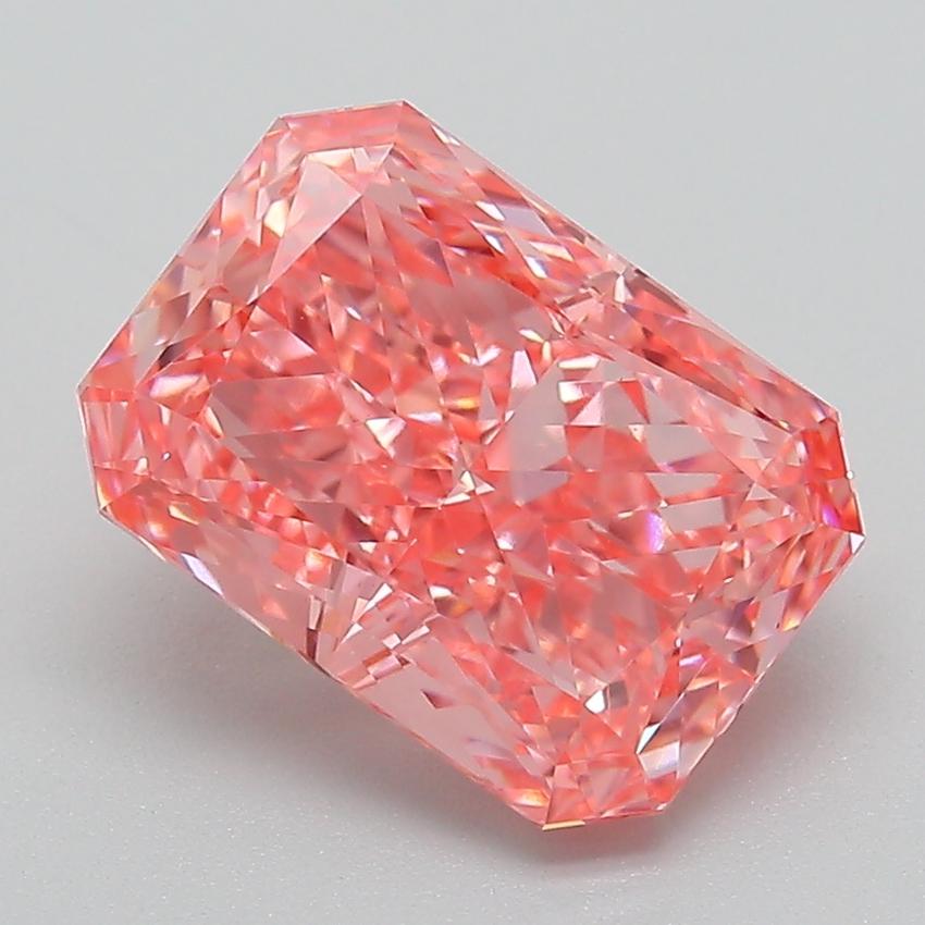 3.24 Ct. Fancy Vivid Pink Radiant Lab Grown Diamond