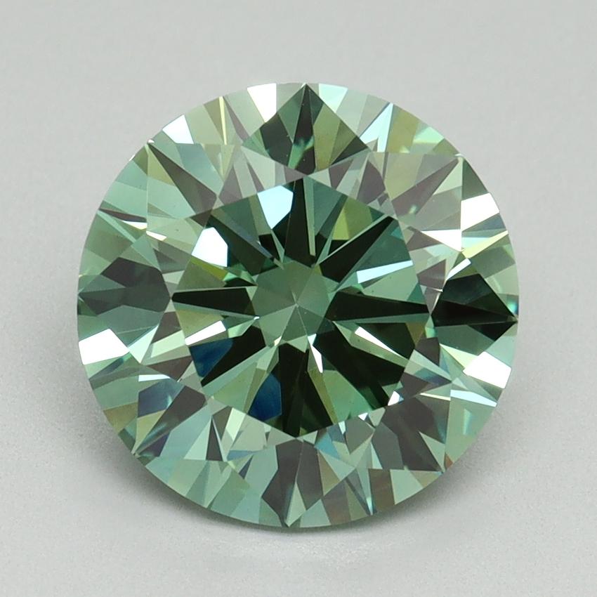 3.23 Ct. Fancy Vivid Green Round Lab Grown Diamond