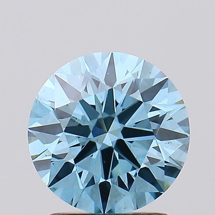 1.80 Ct. Fancy Vivid Blue Round Lab Grown Diamond