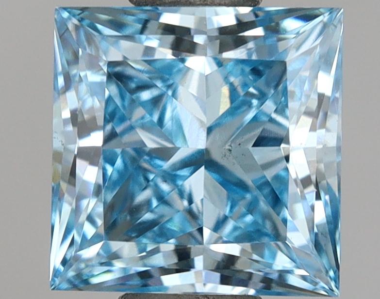 1.00 Ct. Fancy Vivid Blue Princess Lab Grown Diamond