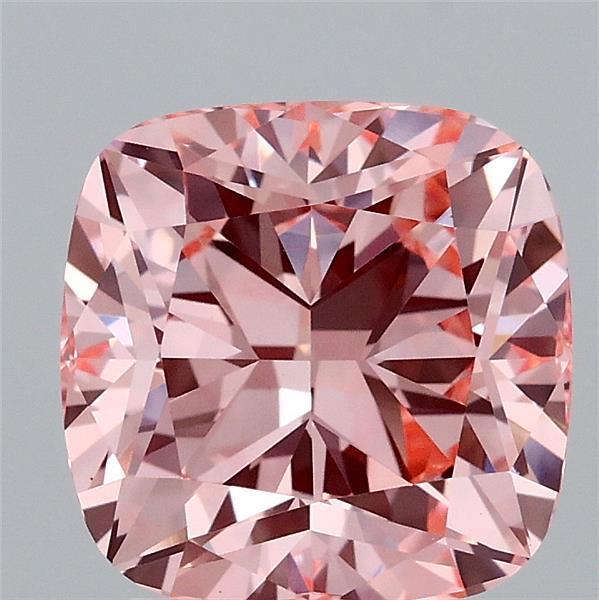 3.01 Ct. Fancy Intense Pink Cushion Lab Grown Diamond
