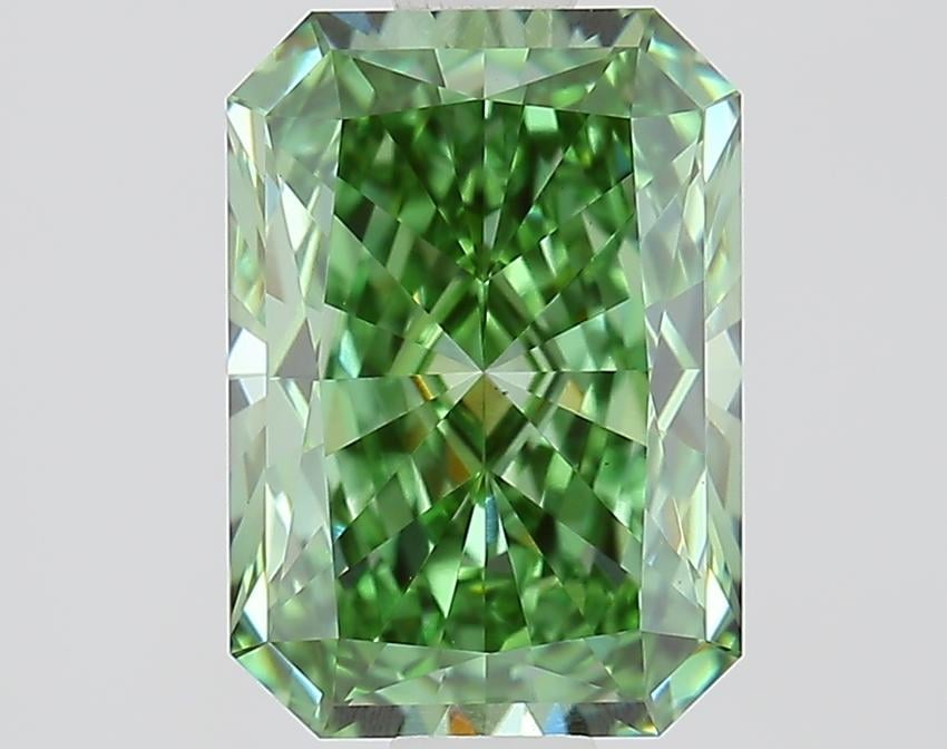 1.41 Ct. Fancy Vivid Green Radiant Lab Grown Diamond