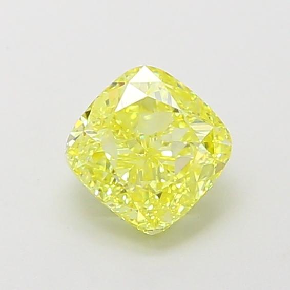 1.02 Ct. Fancy Vivid Yellow Cushion Lab Grown Diamond