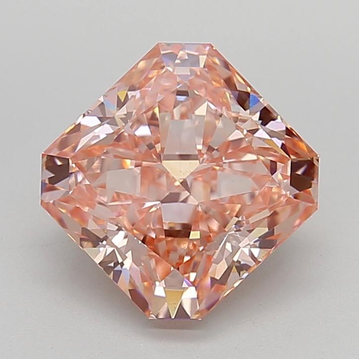 3.95 Ct. Fancy Vivid  Pink Radiant Lab Grown Diamond