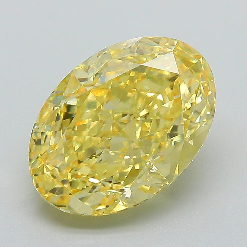 4.22 Ct. Fancy Vivid Yellow Oval Lab Grown Diamond