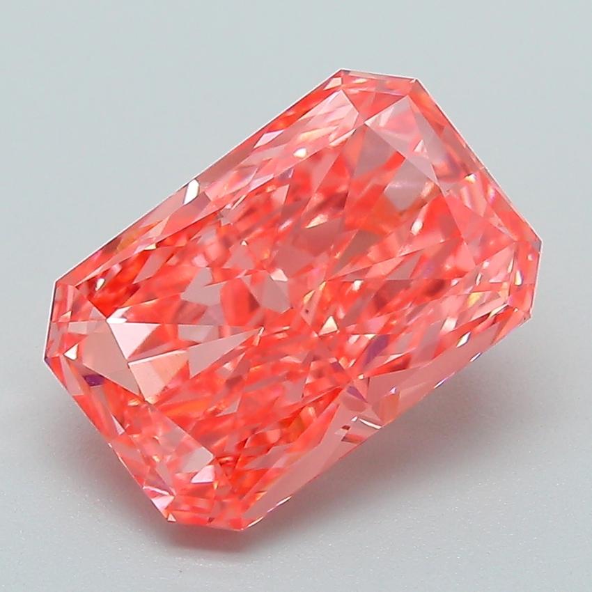 3.13 Ct. Fancy Vivid Pink Radiant Lab Grown Diamond