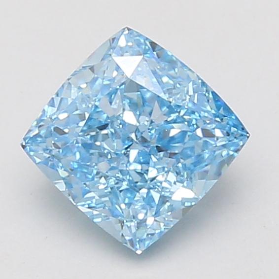 1.52 Ct. Fancy Vivid Blue Cushion Lab Grown Diamond