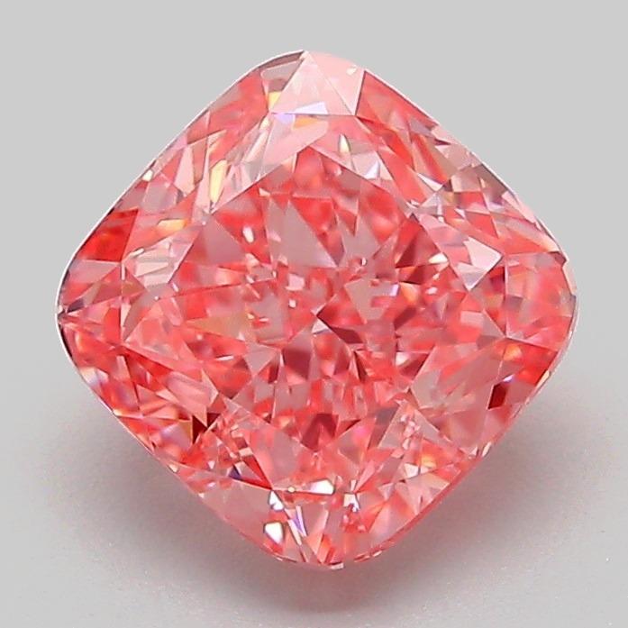2.04 Ct. Fancy Vivid Pink Cushion Lab Grown Diamond