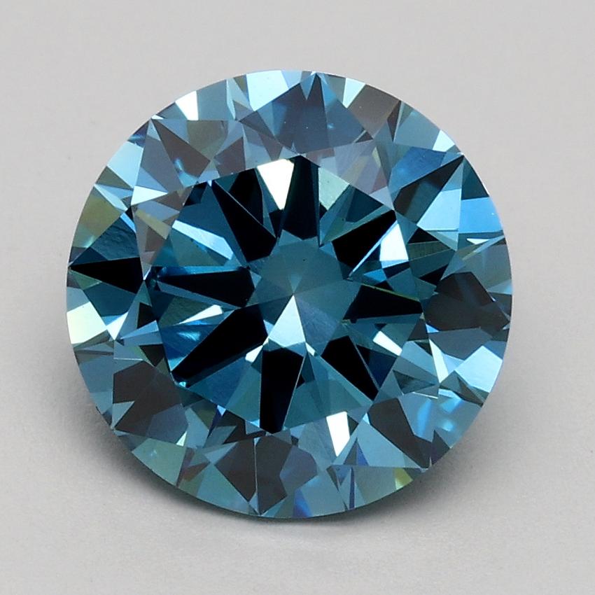 2.20 Ct. Fancy Vivid Blue Round Lab Grown Diamond