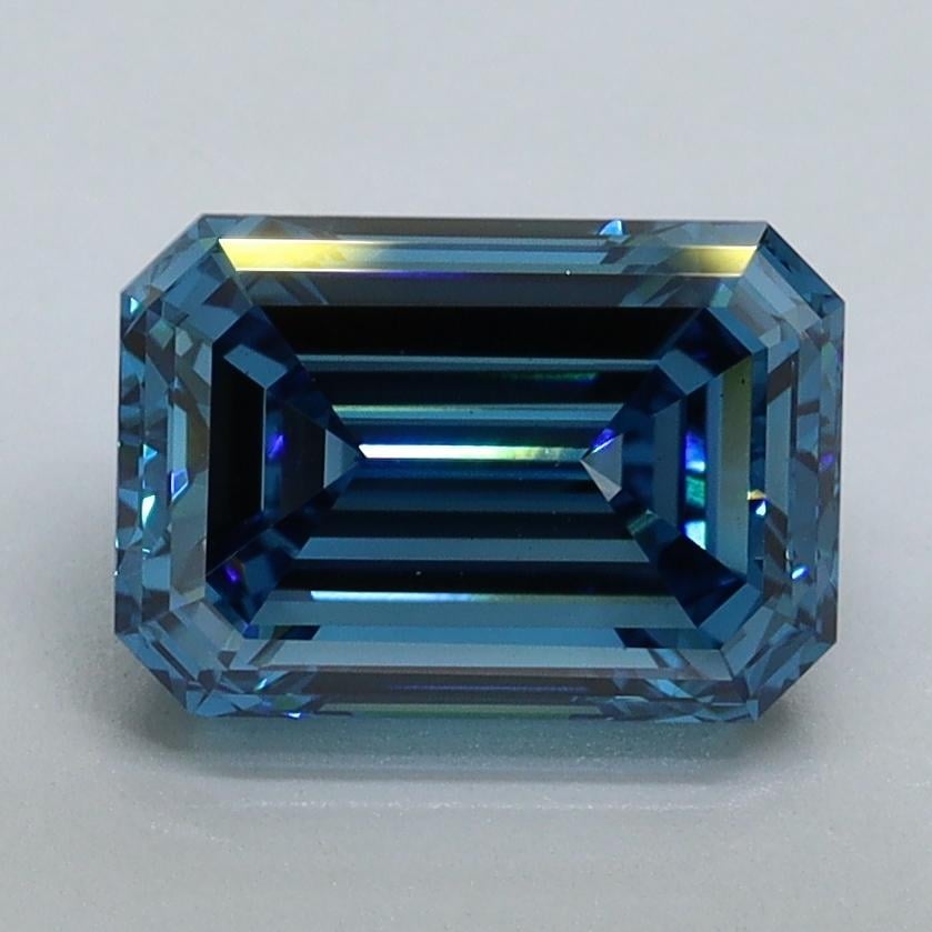 2.01 Ct. Fancy Vivid Malibu Blue Emerald Lab Grown Diamond