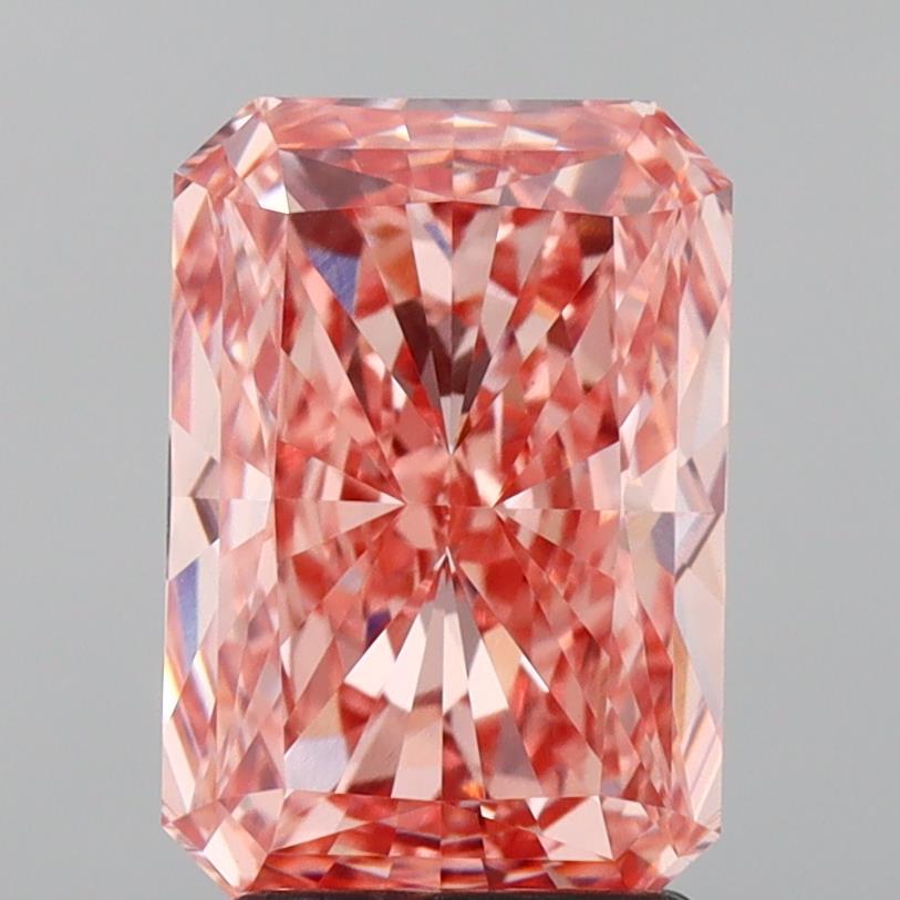 2.58 Ct. Fancy Vivid Pink Radiant Lab Grown Diamond