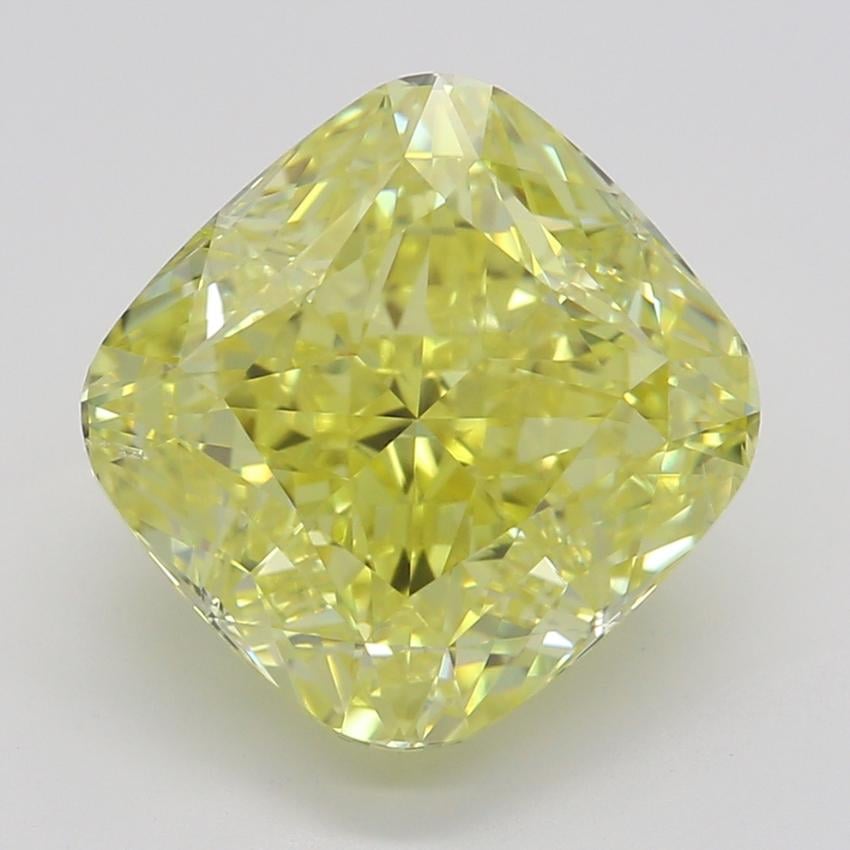 3.03 Ct. Fancy Intense Yellow Cushion Diamond