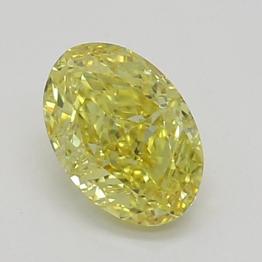 0.35 Ct. Fancy Vivid Yellow Oval Diamond