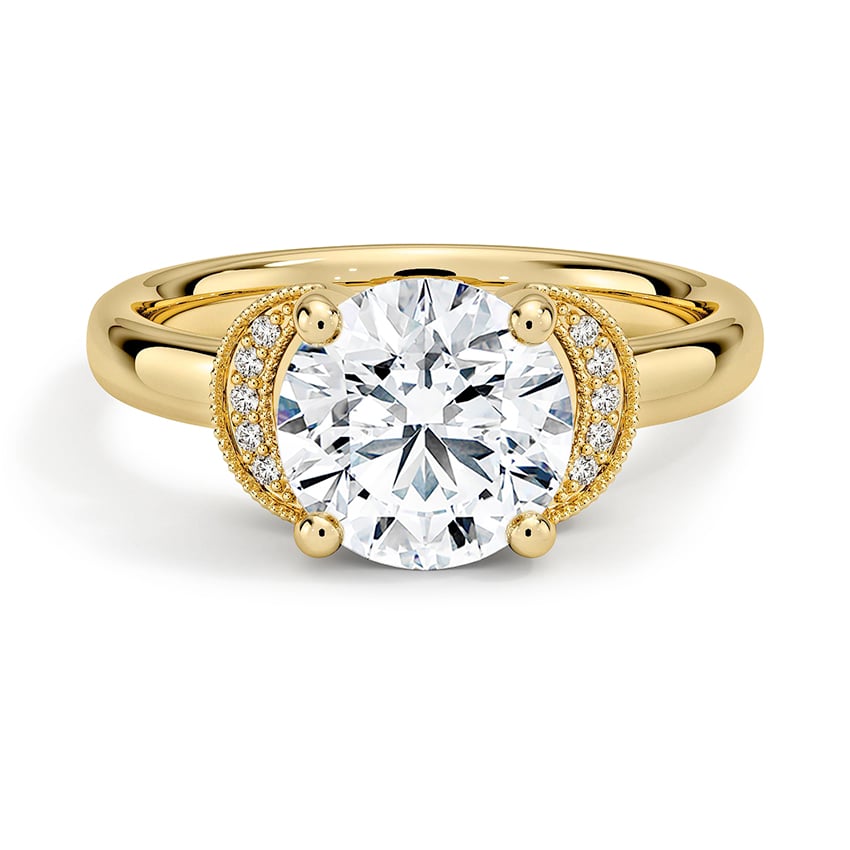 Custom Crescent Moons Diamond Ring