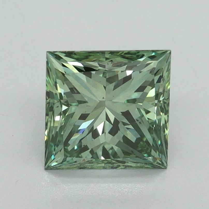 1.70 Ct. Fancy Vivid Green Princess Lab Grown Diamond