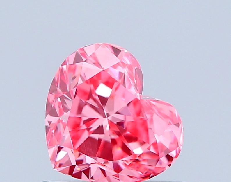 0.89 Ct. Fancy Vivid Pink Heart Lab Grown Diamond