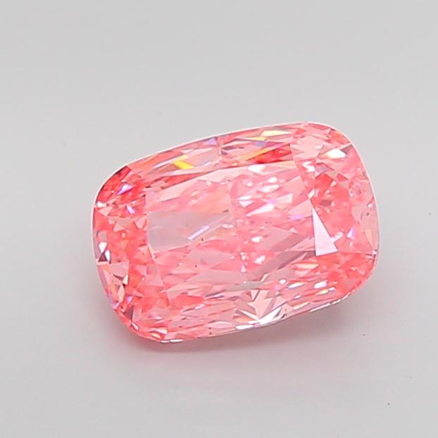 3.12 Ct. Fancy Vivid Pink Cushion Lab Grown Diamond