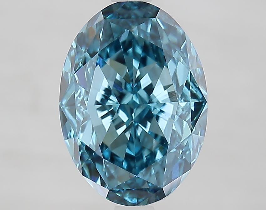 3.58 Ct. Fancy Vivid Blue Oval Lab Grown Diamond