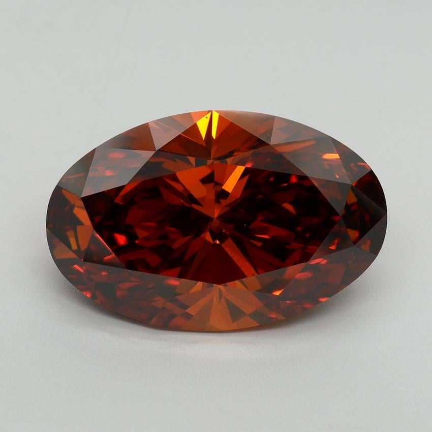 10.55 Ct. Fancy Vivid Orange Oval Lab Grown Diamond
