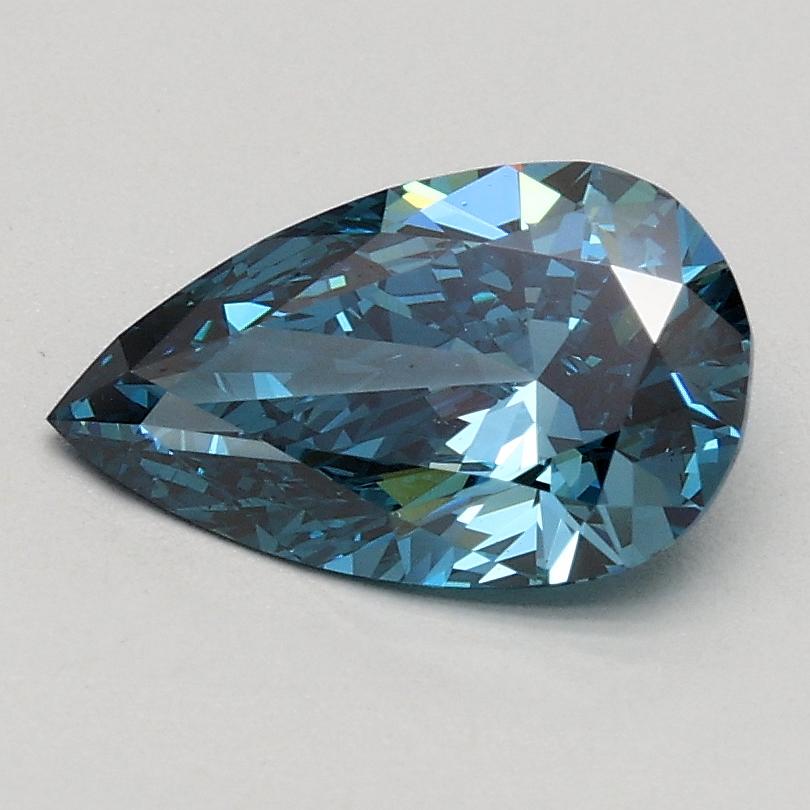 0.83 Ct. Fancy Vivid Blue Pear Lab Grown Diamond