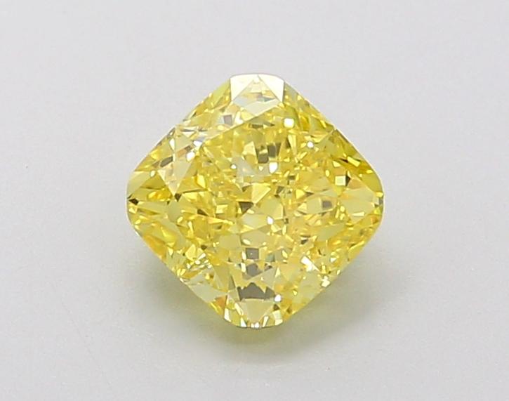 1.09 Ct. Fancy Vivid  Yellow Cushion Lab Grown Diamond