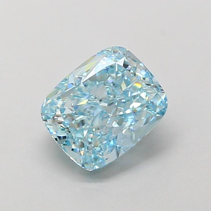 1.55 Ct. Fancy Vivid  Blue Cushion Lab Grown Diamond