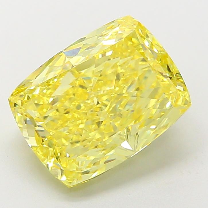 4.54 Ct. Fancy Vivid Yellow Cushion Lab Grown Diamond