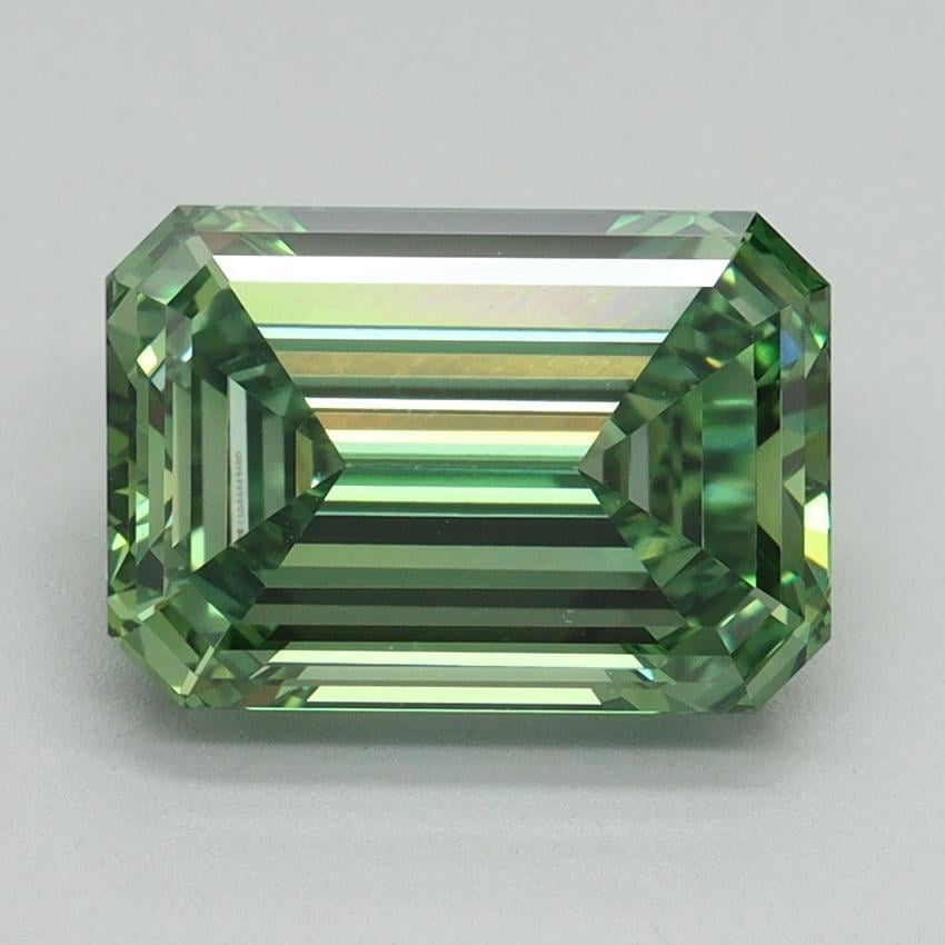 3.09 Ct. Fancy Vivid Pacific Green Emerald Lab Grown Diamond