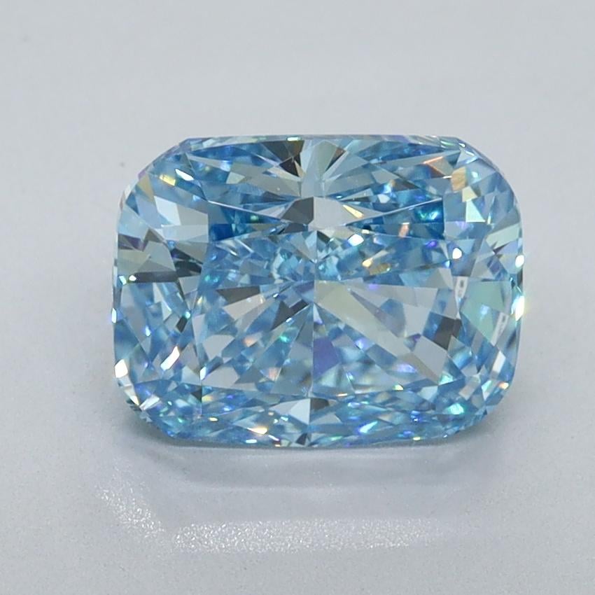 2.06 Ct. Fancy Vivid Blue Cushion Lab Grown Diamond