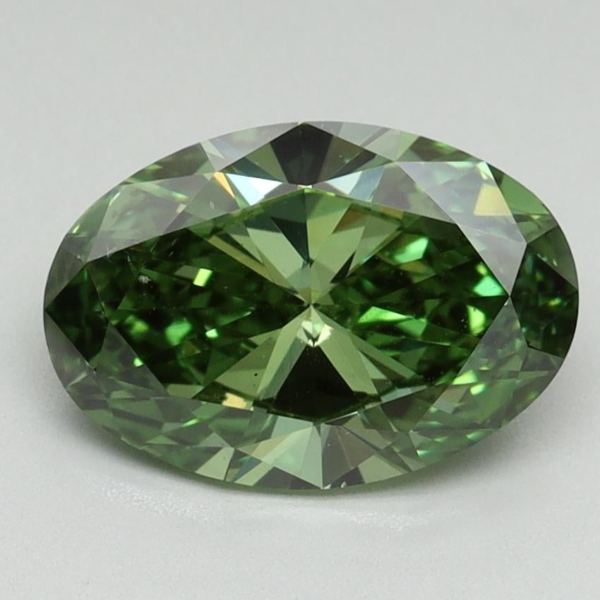2.00 Ct. Fancy Vivid Pacific Green Oval Lab Grown Diamond