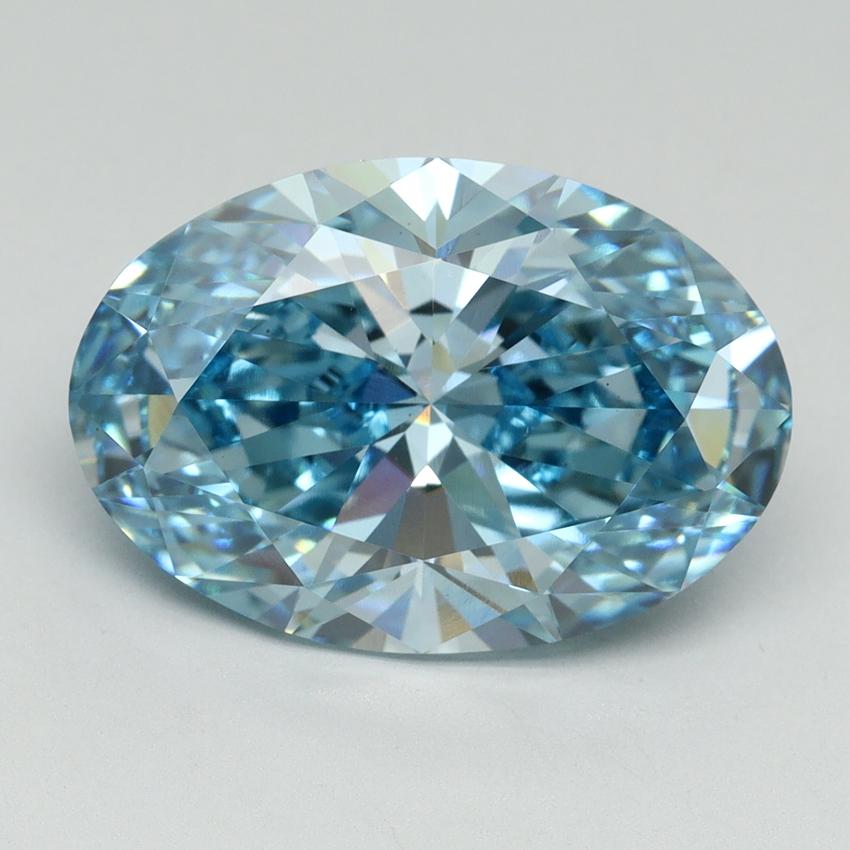 6.38 Ct. Fancy Vivid Blue Oval Lab Grown Diamond