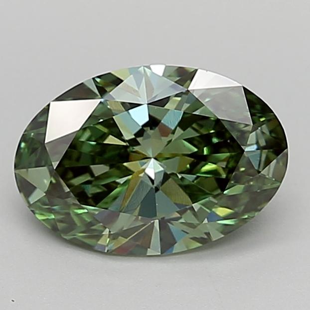 2.00 Ct. Fancy Vivid  Green Oval Lab Grown Diamond