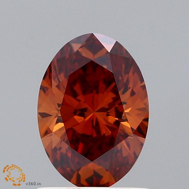 1.10 Ct. Fancy Deep Brownish Orange Oval Lab Grown Diamond
